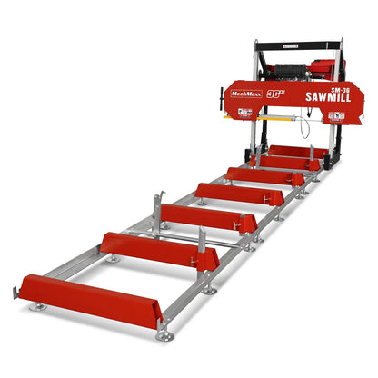 36" MAX Portable Sawmill, 25HP 750cc ZONSEN V-Twin Engine, 36" Board Width, 20' Track Length, (10 x Blades Included), SM-36MAX