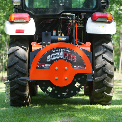 3-Point PTO Stump Grinder with 34 Carbide Teeth (PTO Shaft Included with Slip Clutch), for 15-45HP Tractor, SG24PRO