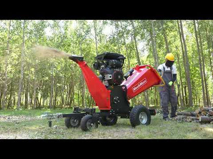 8 inch ZONSEN E-Start 1000cc 35hp Gas Powered 4 - Wheel Drum Wood Chipper with Taillight , B200