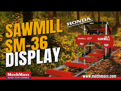 36" MAX Portable Sawmill, 25HP 688cc HONDA GX690 V-Twin Engine, 36" Board Width, 20' Track Length, (10 x Blades Included), SM-36HMAX